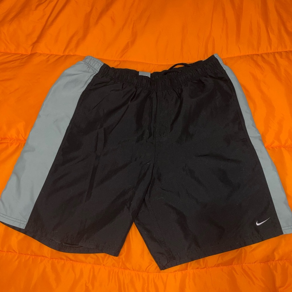Nike Black and Gray Drawstring Shorts